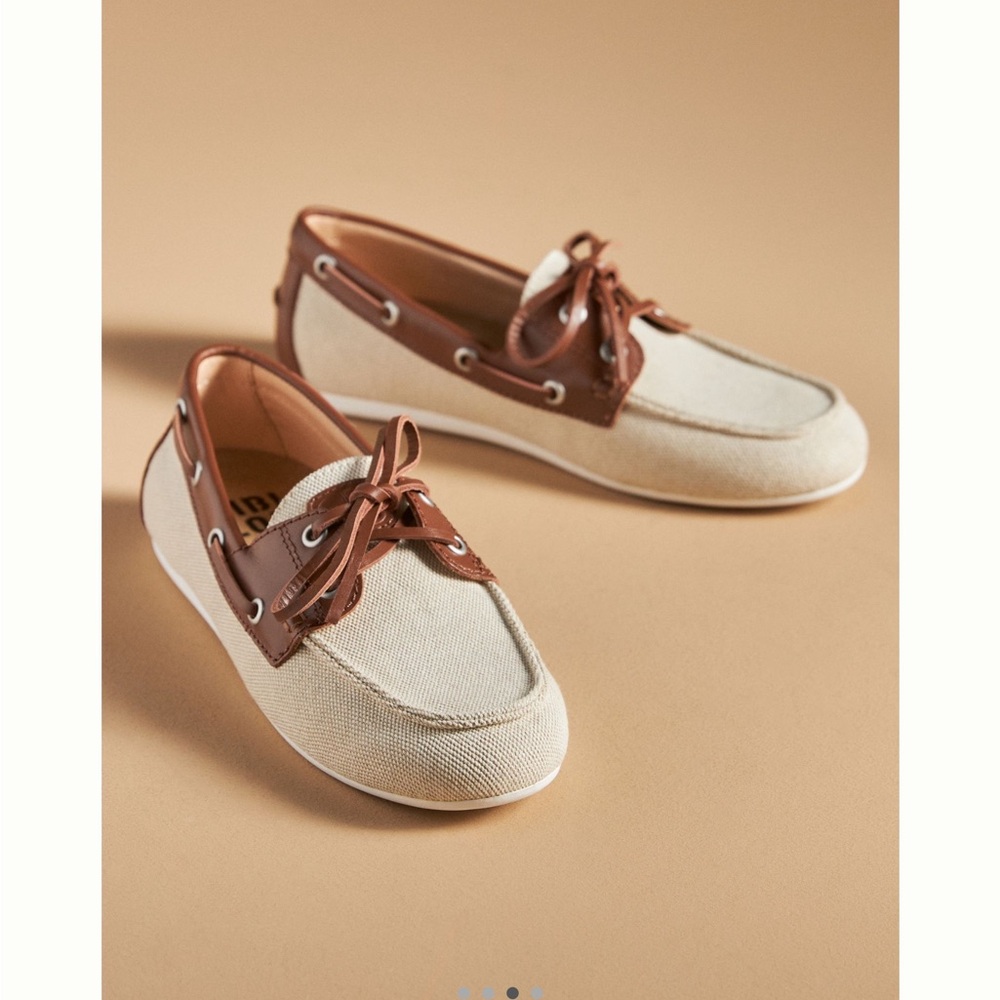 Women's Brown and Cream Boat Shoes NWT
